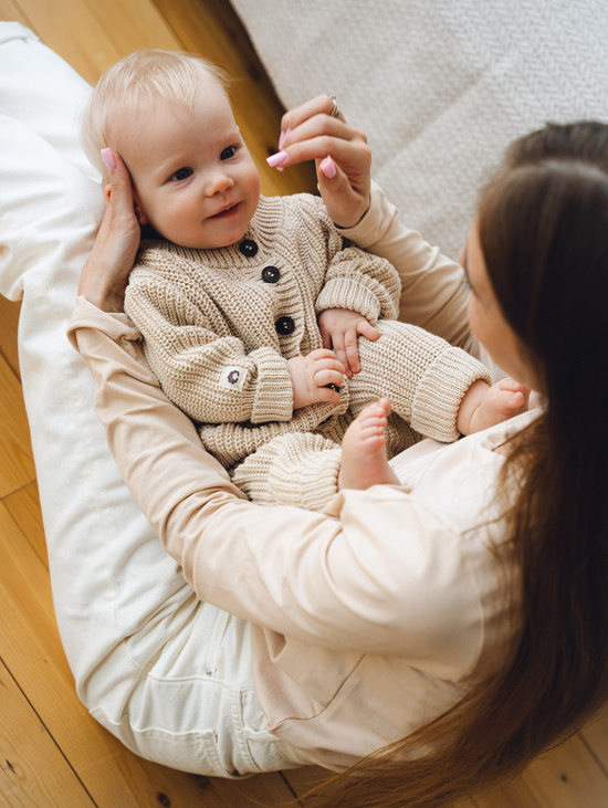 Вязаный костюм из 100% хлопка OBNIMI