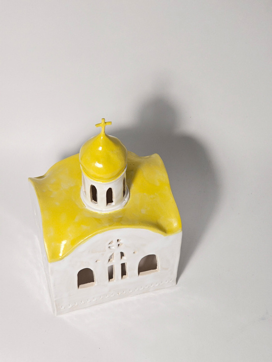 Керамическая церковь-подсвечник