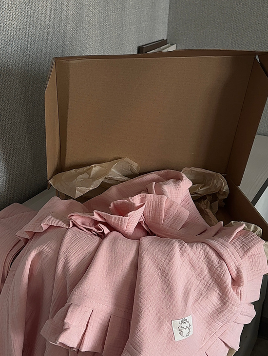 Муслиновый плед с рюшей "Pink"