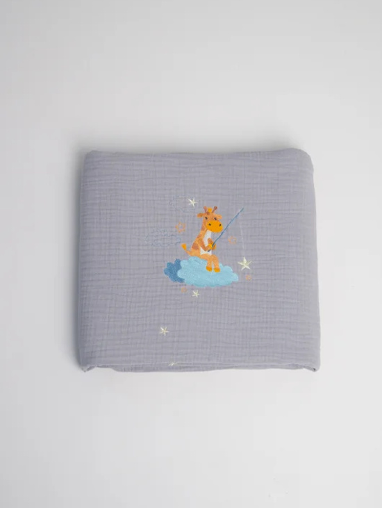 Плед «Лунная рыбалка с жирафиком» Гроза 105×105см