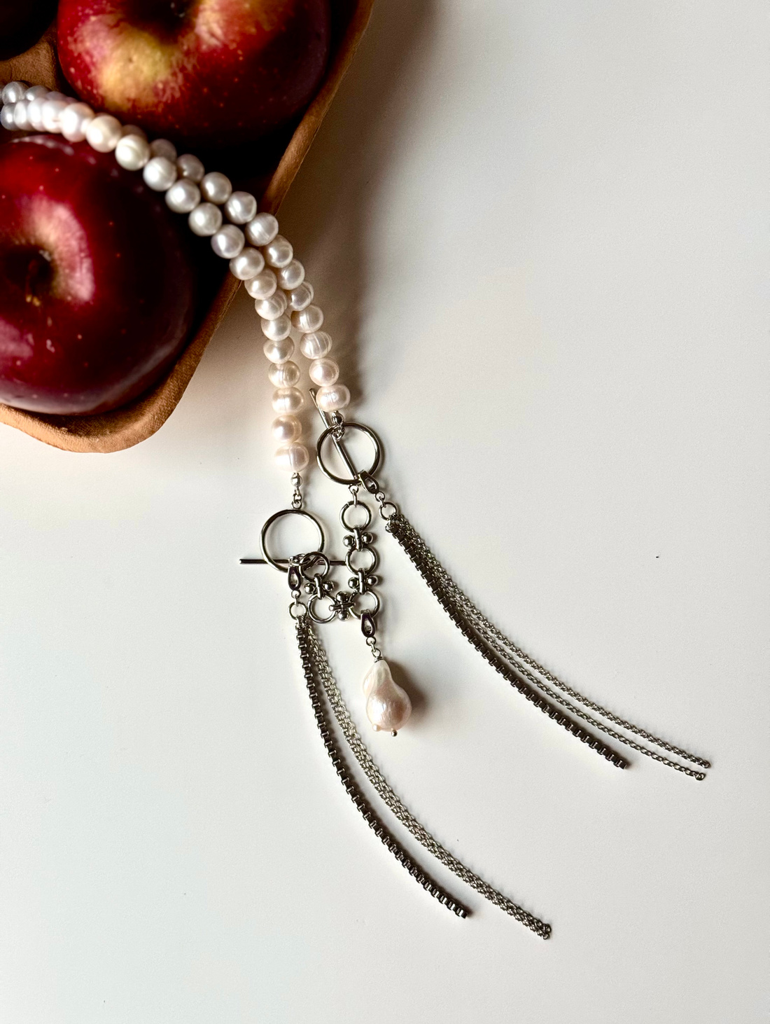 Колье трансформер с жемчугом - фотография товара