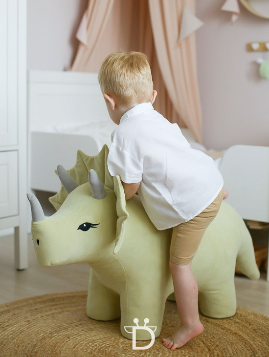 Детский пуфик-игрушка динозавр Трицератопс