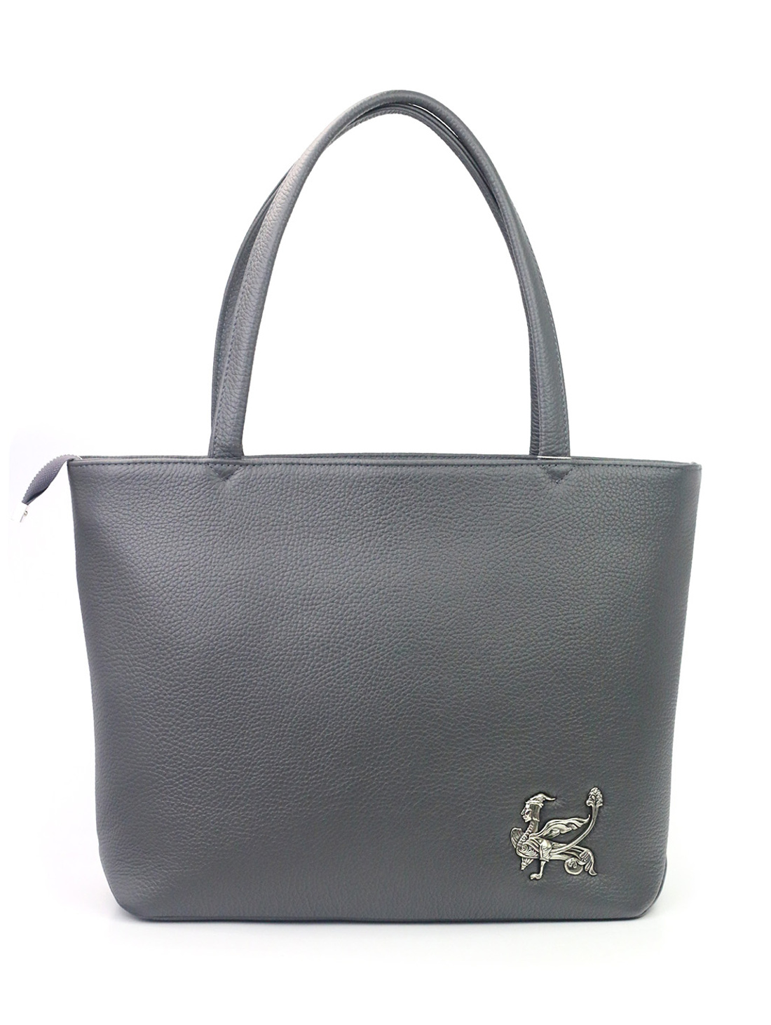 Сумка серая " Птица Сирин" - фотография товара