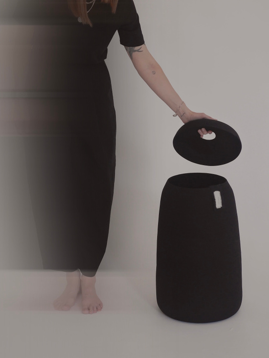 Большая корзина BLACK с крышкой