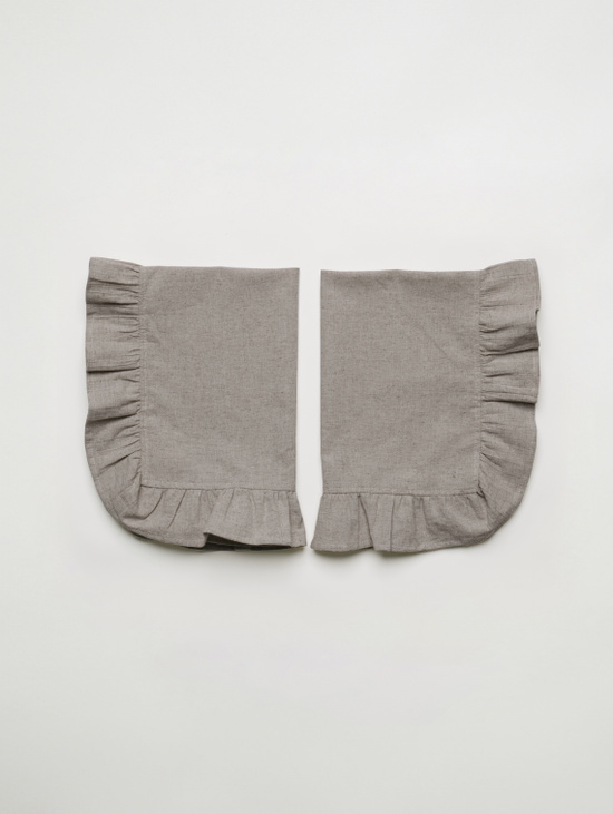 Плейсмат с рюшами из льна и хлопка, бежевый