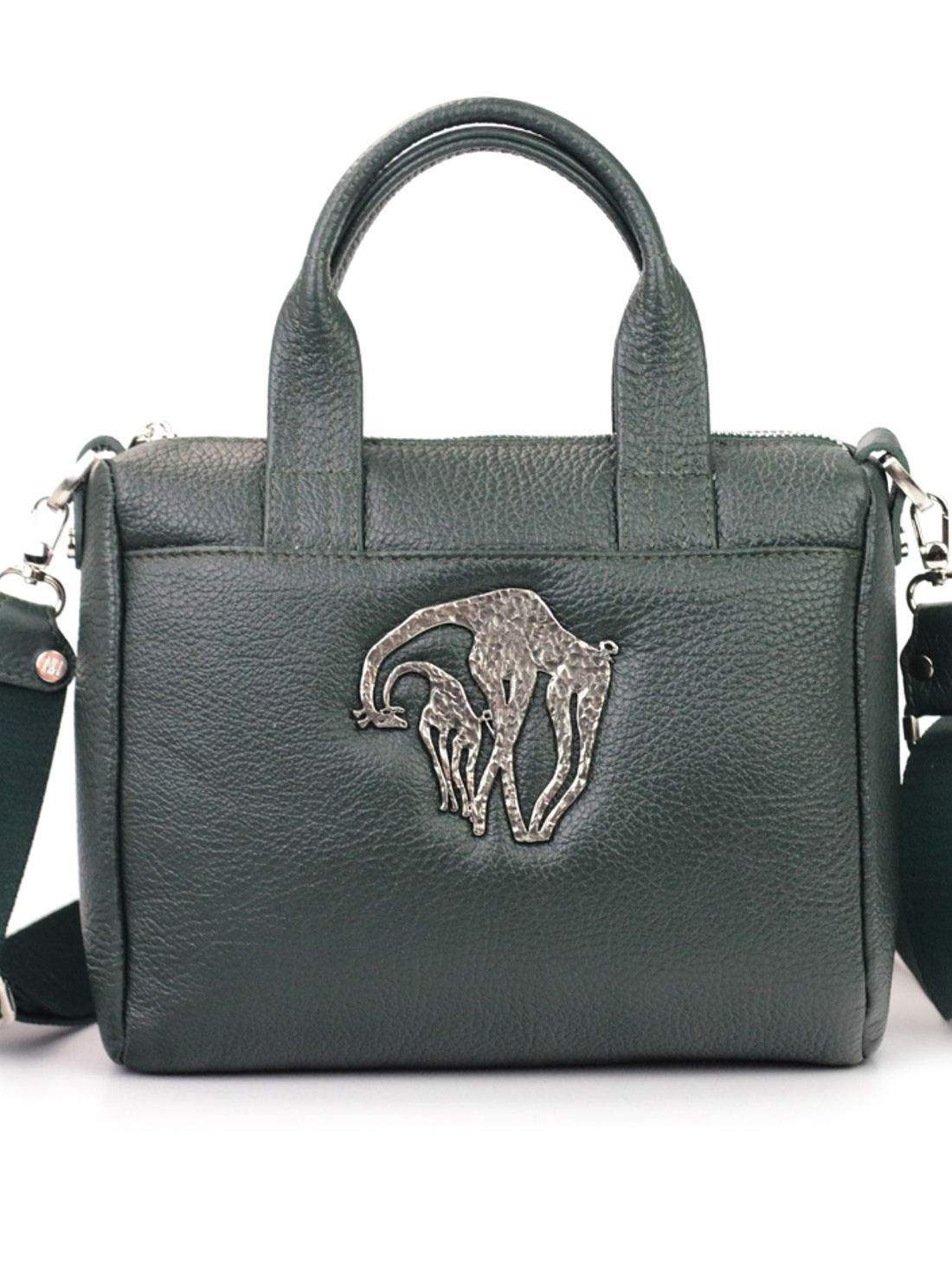 Зеленая сумка с жирафами - фотография товара