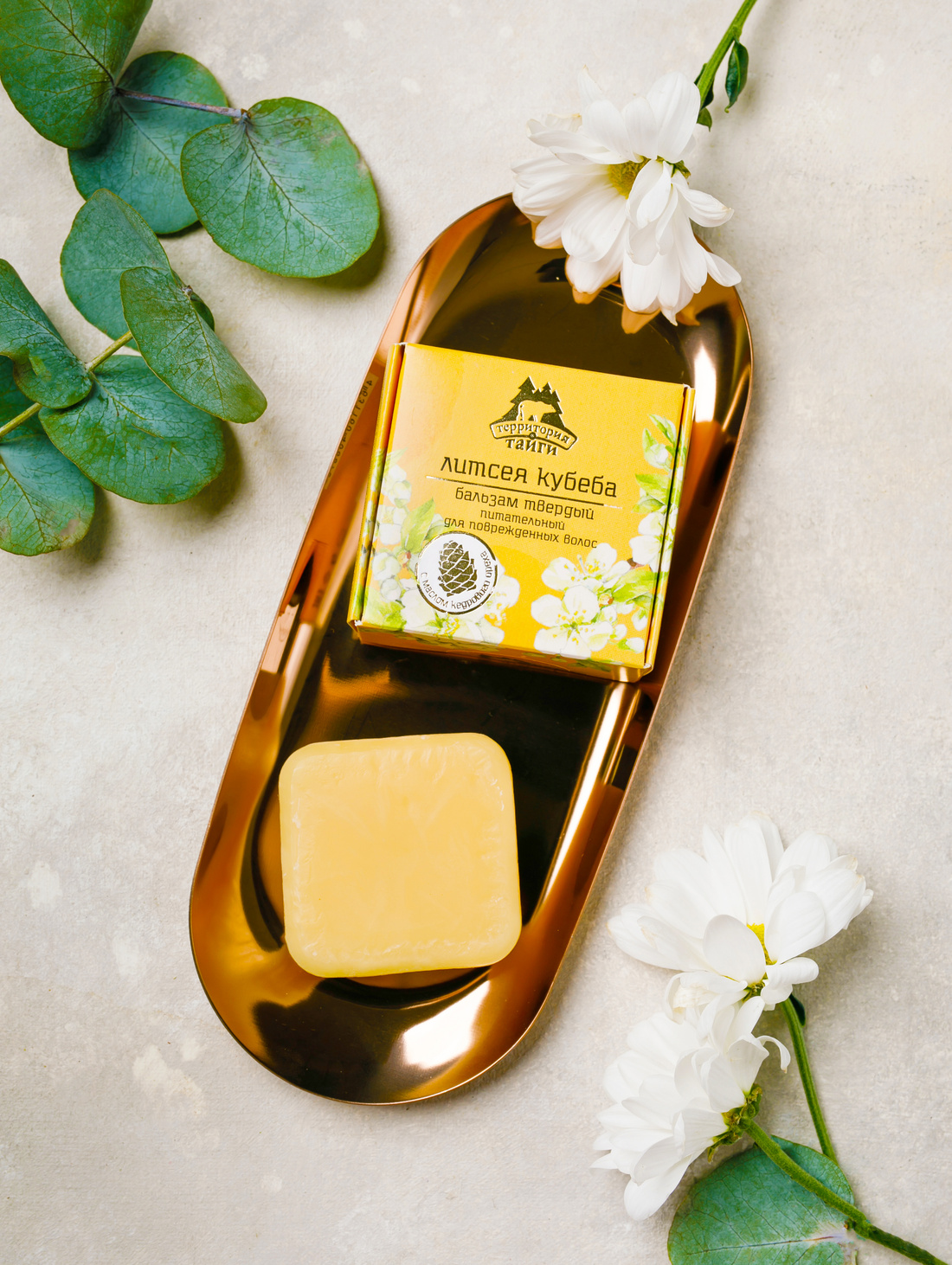 Твердый бальзам питательный для поврежденных волос Литсея кубеба 55 г - фотография товара