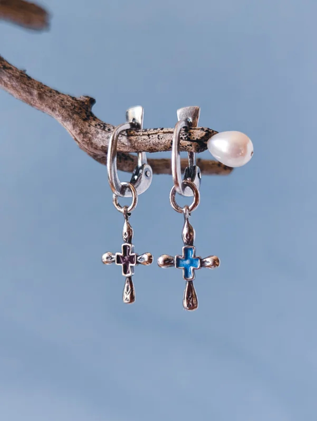 Серьги "Крестики" - фотография товара