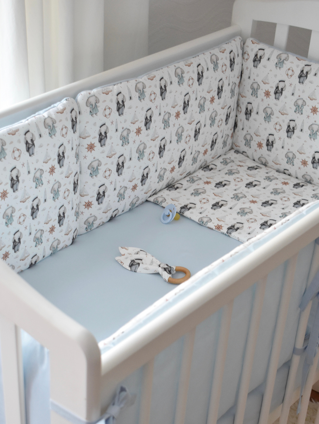 Бортики "Слоник" в прямоугольную кроватку - фотография товара