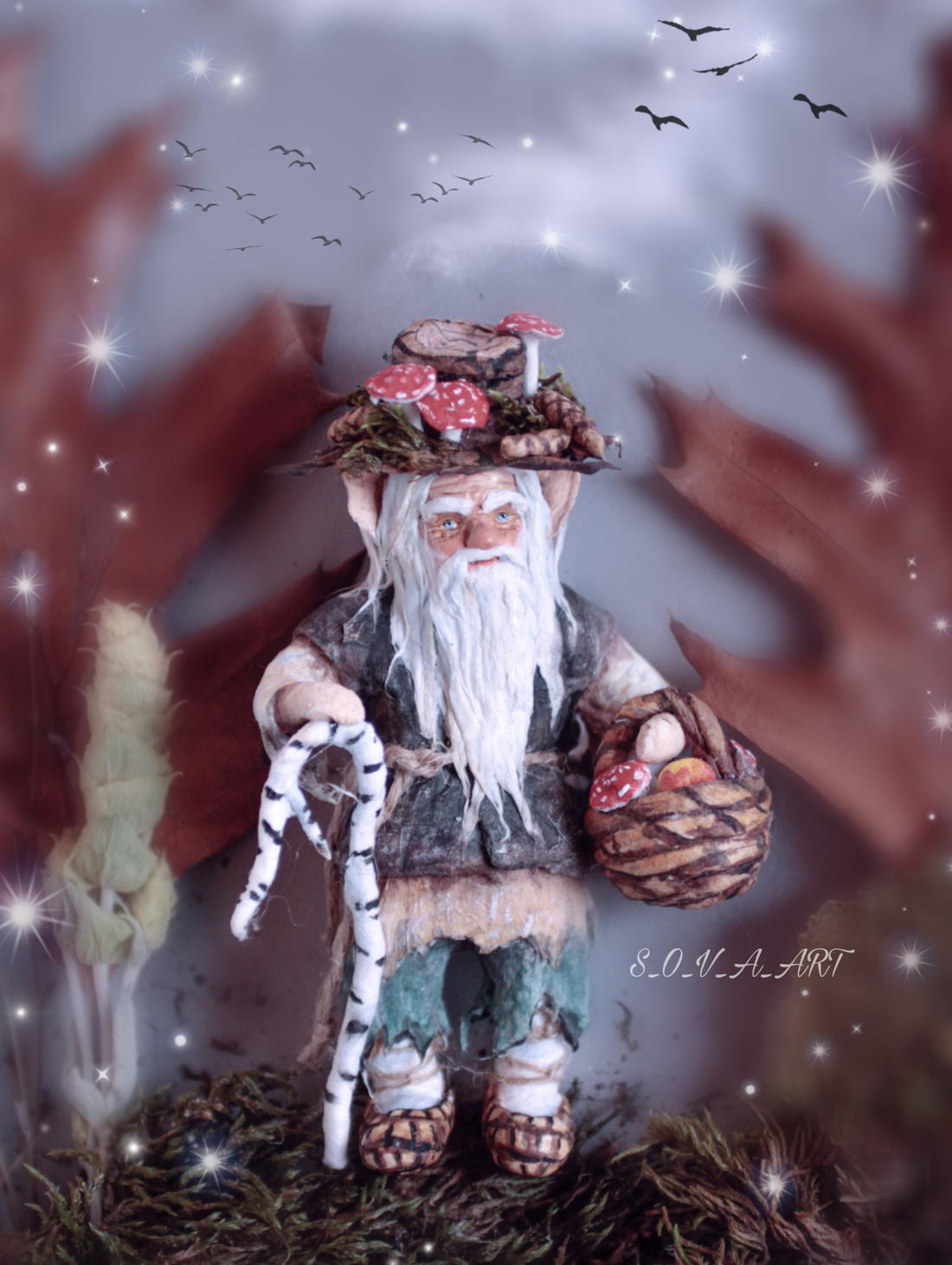 Ватная ëлочная игрушка "Леший" - фотография товара