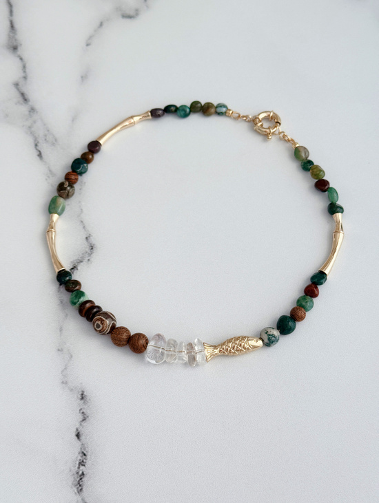 Чокер из мохового агата «Карелия»