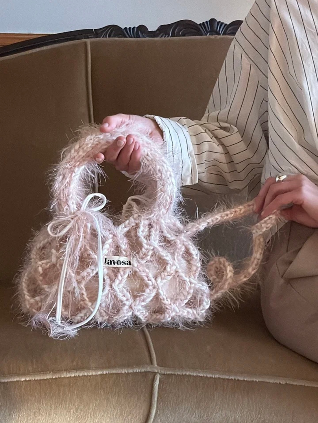 Сумка-авоська "Нежная роза" - фотография товара