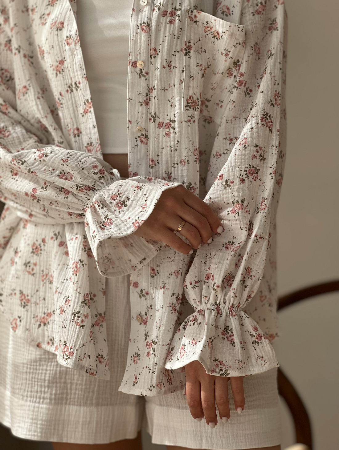 Рубашка из муслина Romantic - фотография товара