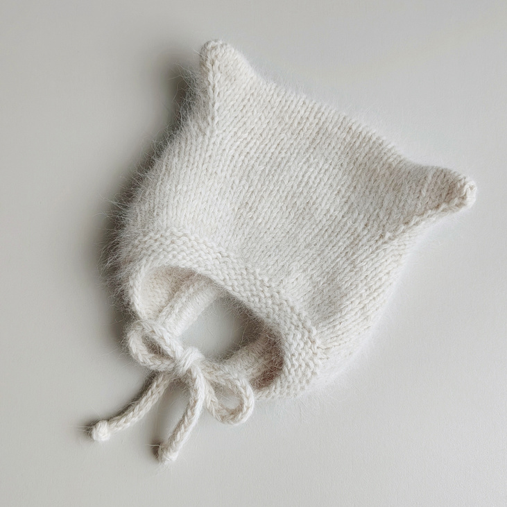 Детская шапка с ушками "Китти" 3-6 мес