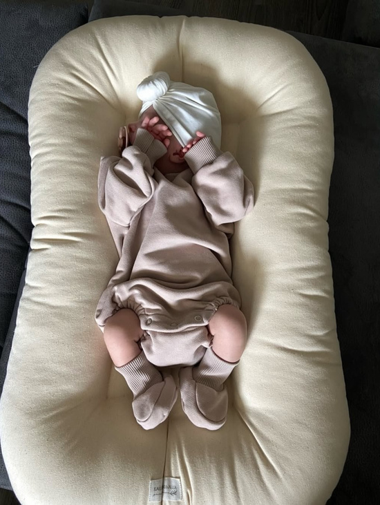 Боди oversized + пинетки c индивидуальной вышивкой цвет латте