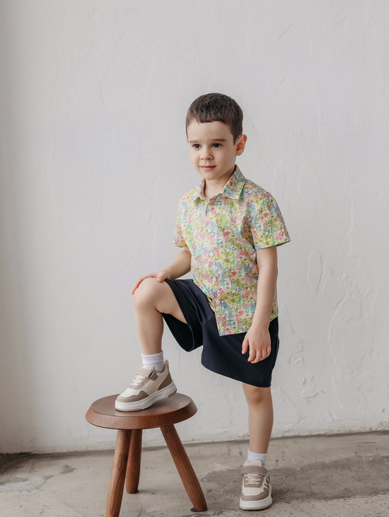 Рубашка для мальчика " Цветочная поляна"