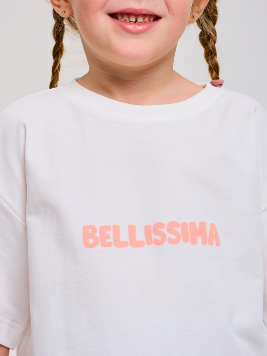 Футболка для девочки хлопковая с принтом Bellissima