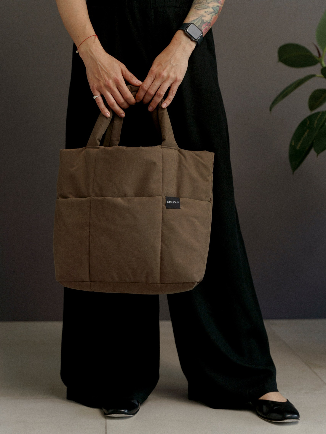 Дутая сумка LOKKI, древесный - фотография товара