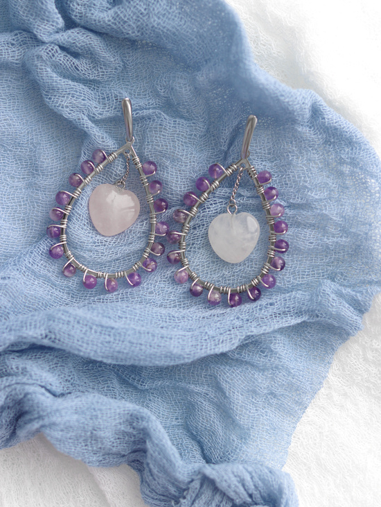 Серьги "QUARTZ AND AMETHYST"