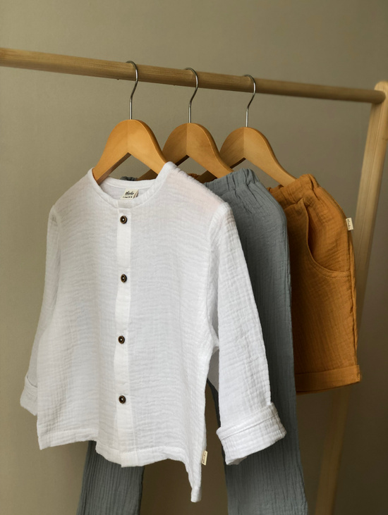 Муслиновая рубашка свободного силуэта