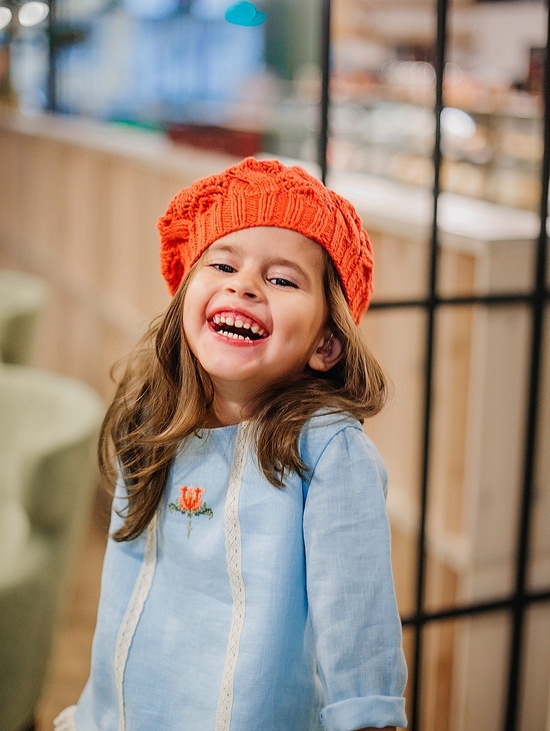 Льняное платье  для девочки "Француженка"