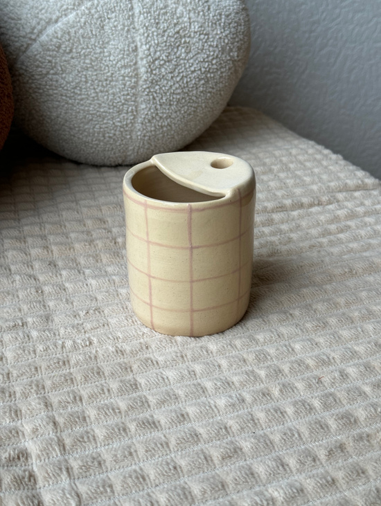 Кружка "Розовая клетка" под трубочку