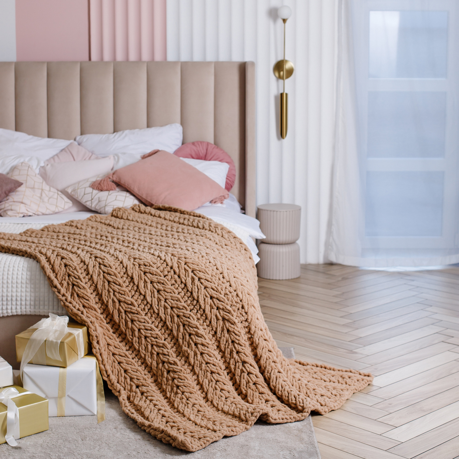 Плед вязаный "Зимняя сказка" - фотография товара