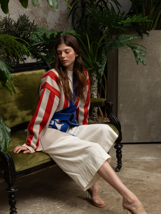 Кардиган трехцветный One size