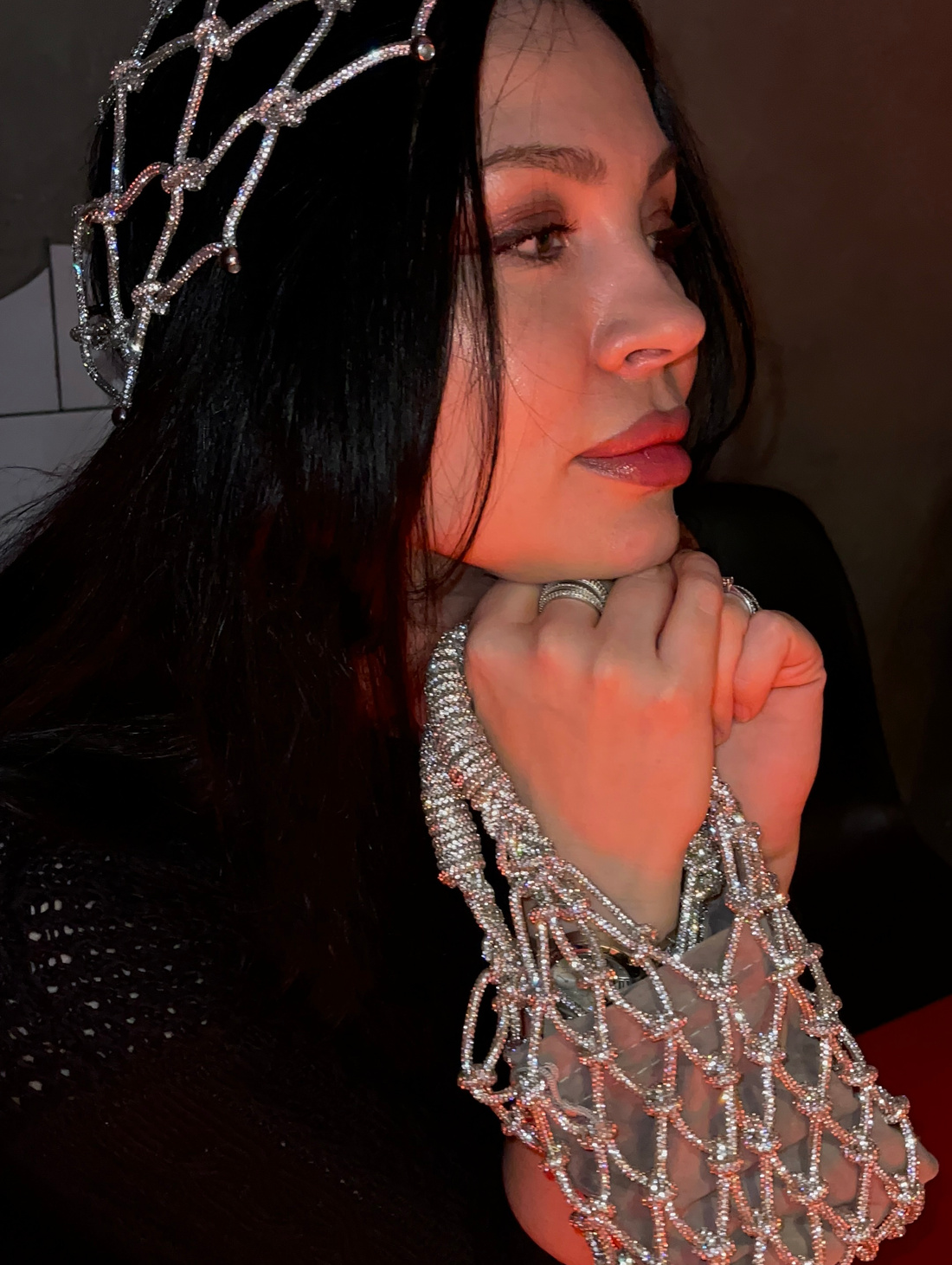 Сверкающая макраме сумочка - фотография товара