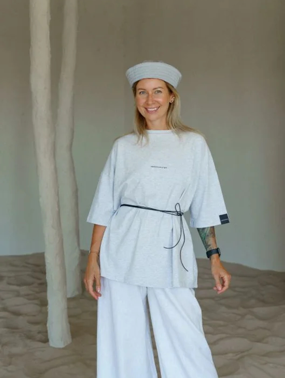 Футболка оверсайз "Серый меланж" - фотография товара