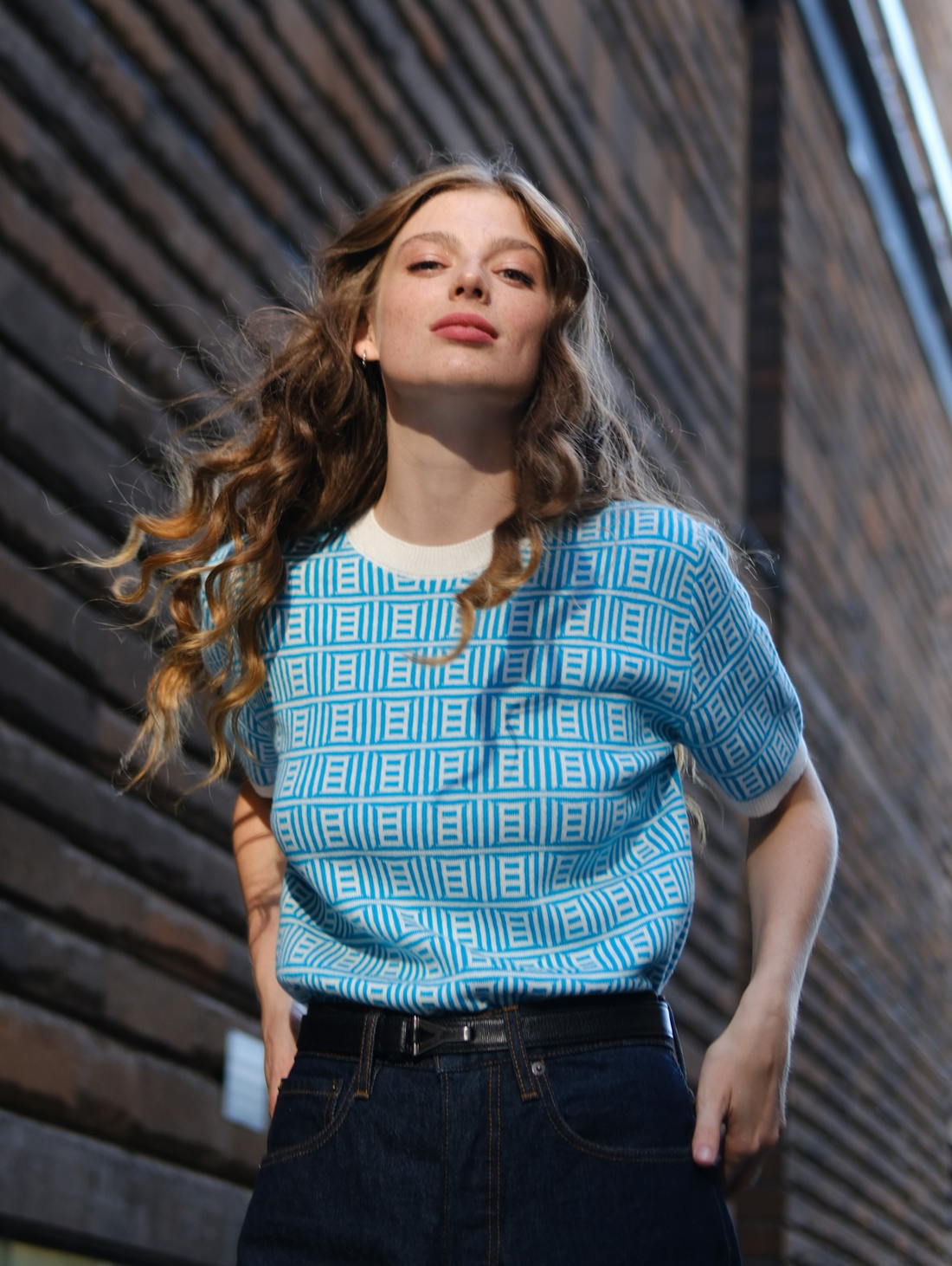 Футболка жаккард с принтом - фотография товара