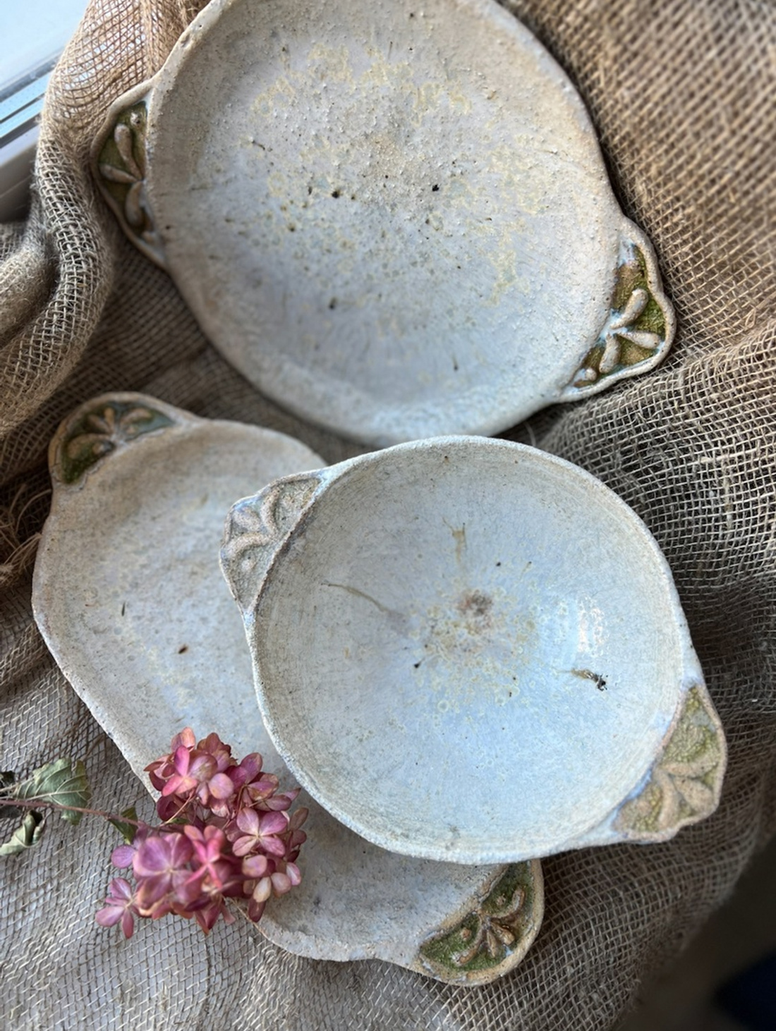 Блюдо круглое со стеклянными ручками - фотография товара