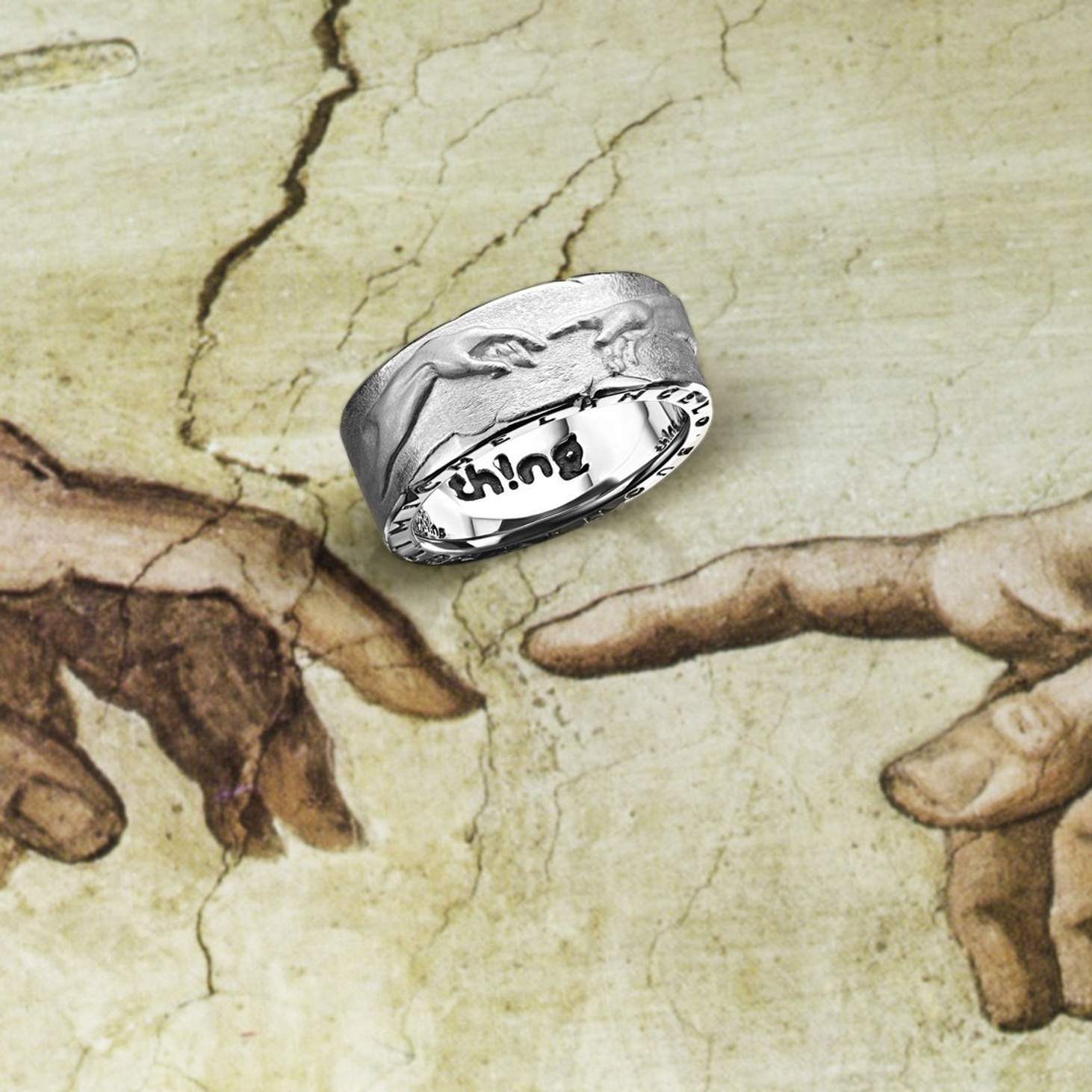 Кольцо сотворение Адама MICHELANGELO BUONARROTI - фотография товара