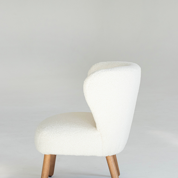 Детское кресло букле Lamb белое