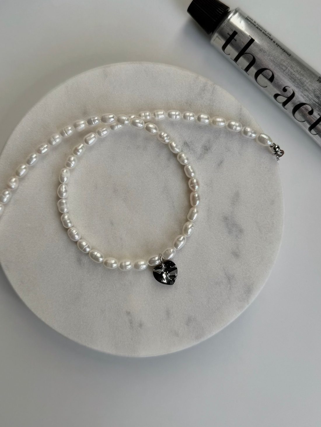 Чокер из жемчуга «Черное сердце» - фотография товара