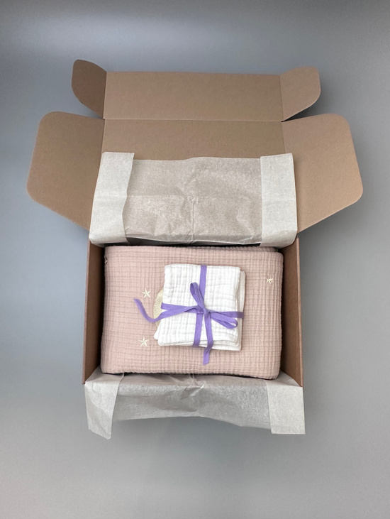 Плед «Лунный совенок» Пудра 110х120см