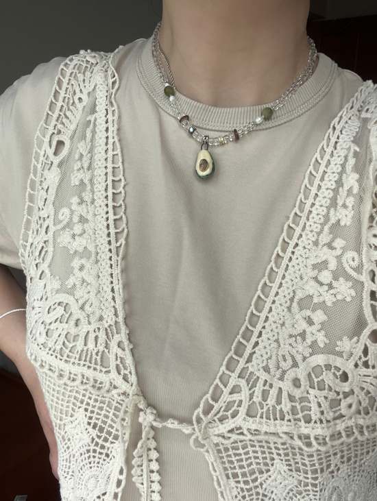 Колье «Авокадо» с керамической подвеской