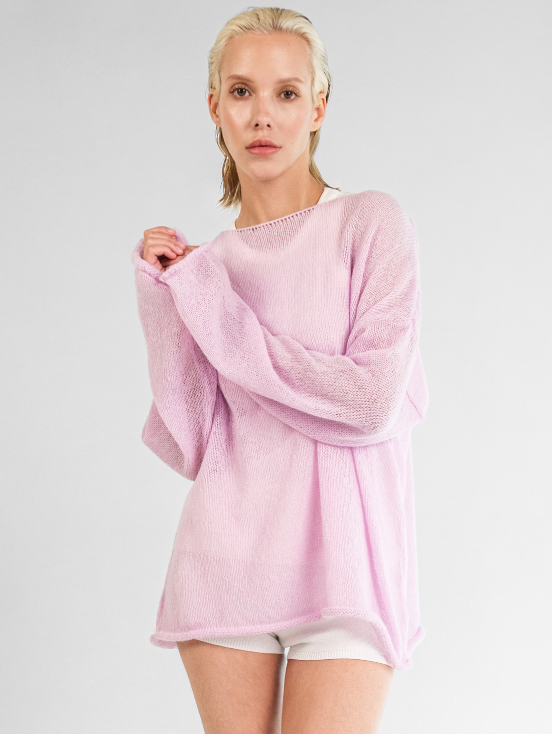 Джемпер "Паутинка" лиловый - фотография товара