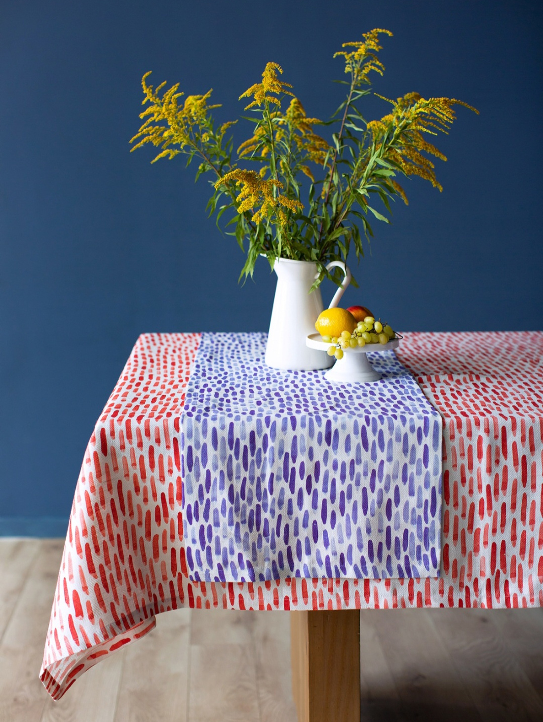 Дорожка "Штрихи синие" - фотография товара