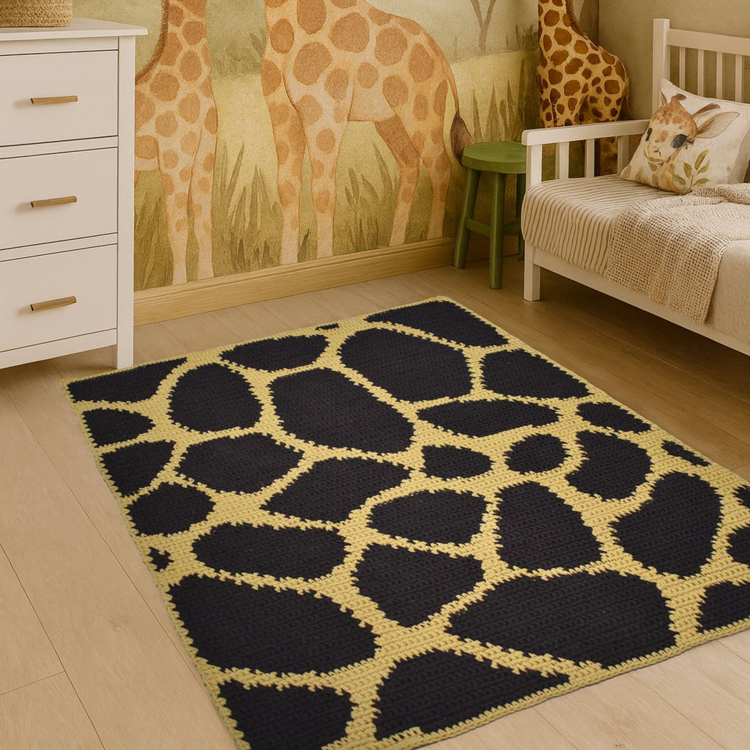 Ковер вязаный "Жираф" - фотография товара