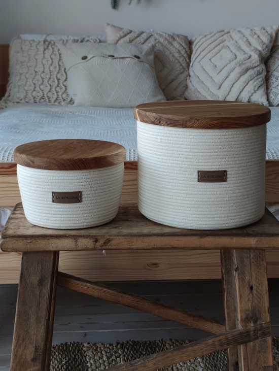 Корзина с деревянной крышкой "Wood collection"