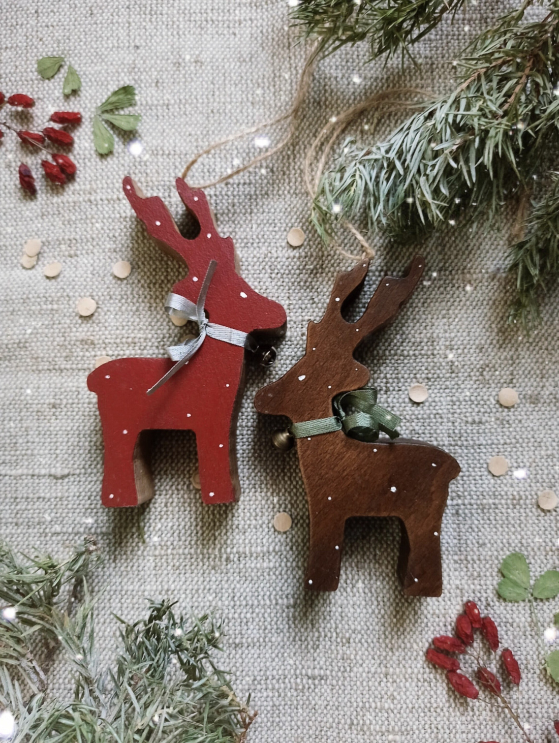 Елочная игрушка "Олень пряничный" - фотография товара