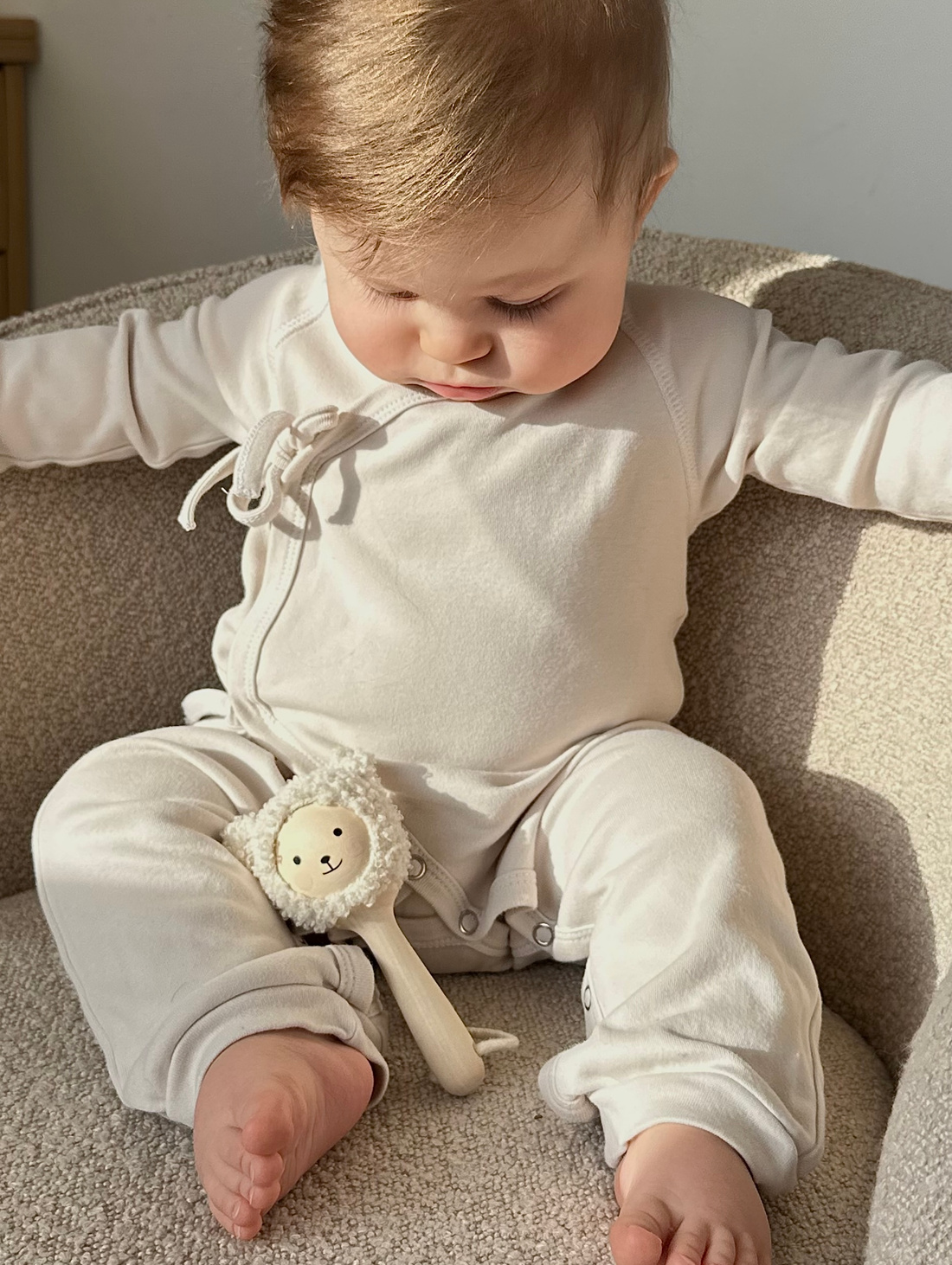 Комбинезон нательный для малышей - Basic - пломбирный - фотография товара