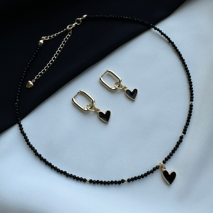 Комплект украшений «Черное сердце»