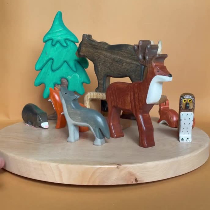 Деревянные фигурки лесных животных