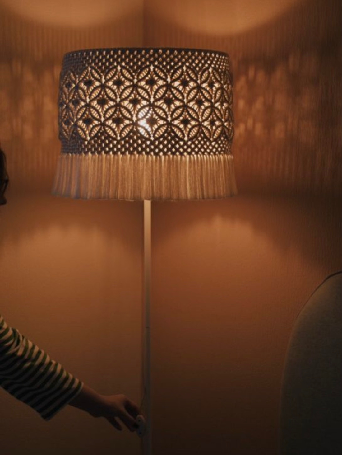 Макраме абажур для торшера «Astra» - фотография товара
