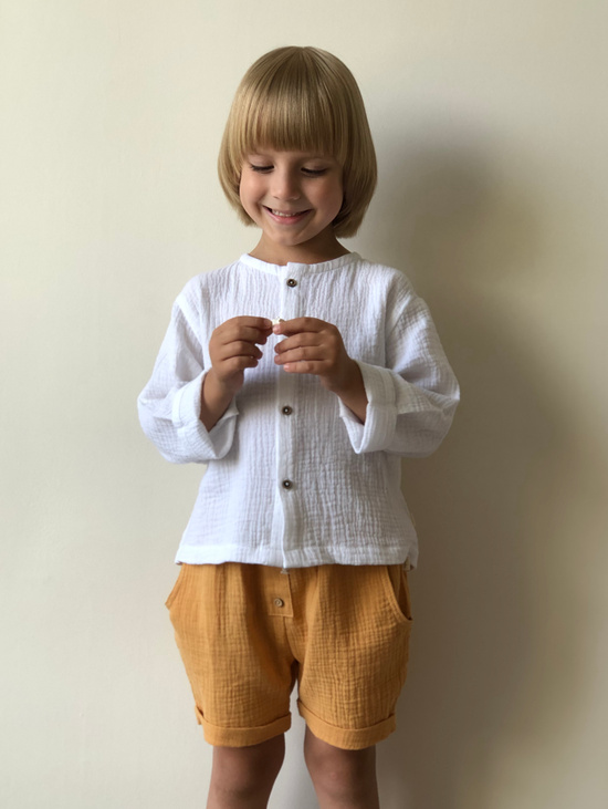 Муслиновая рубашка свободного силуэта