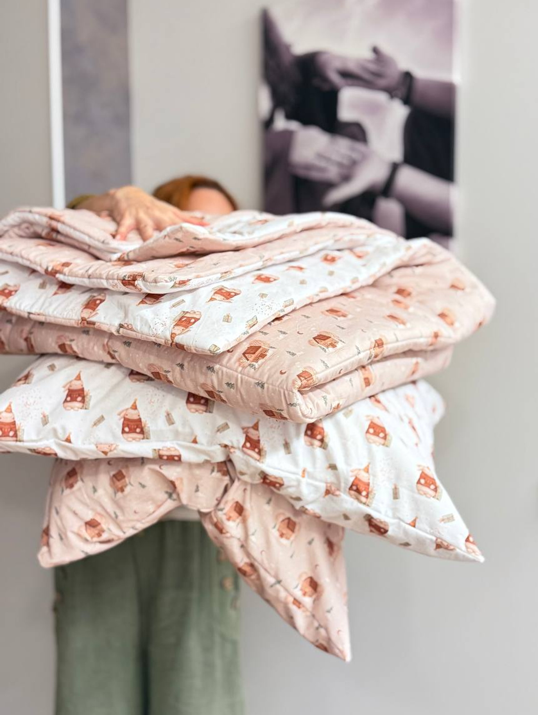 Новогодний комплект: одеяло и 2 наволочки - фотография товара