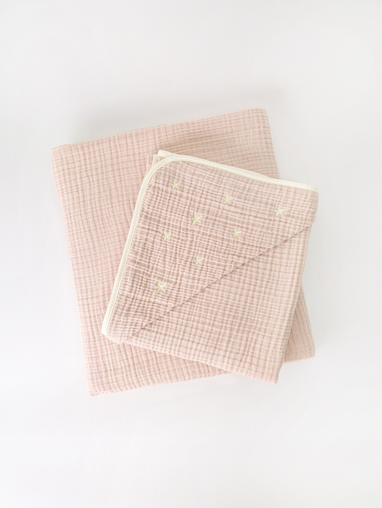 Плед «Лунный совенок» Пудра 110х120см