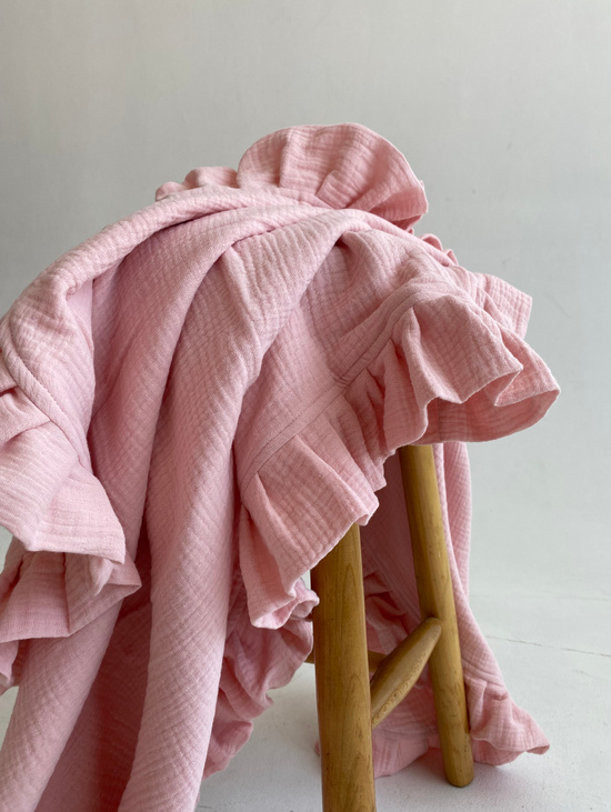 Муслиновый плед с рюшей "Pink"